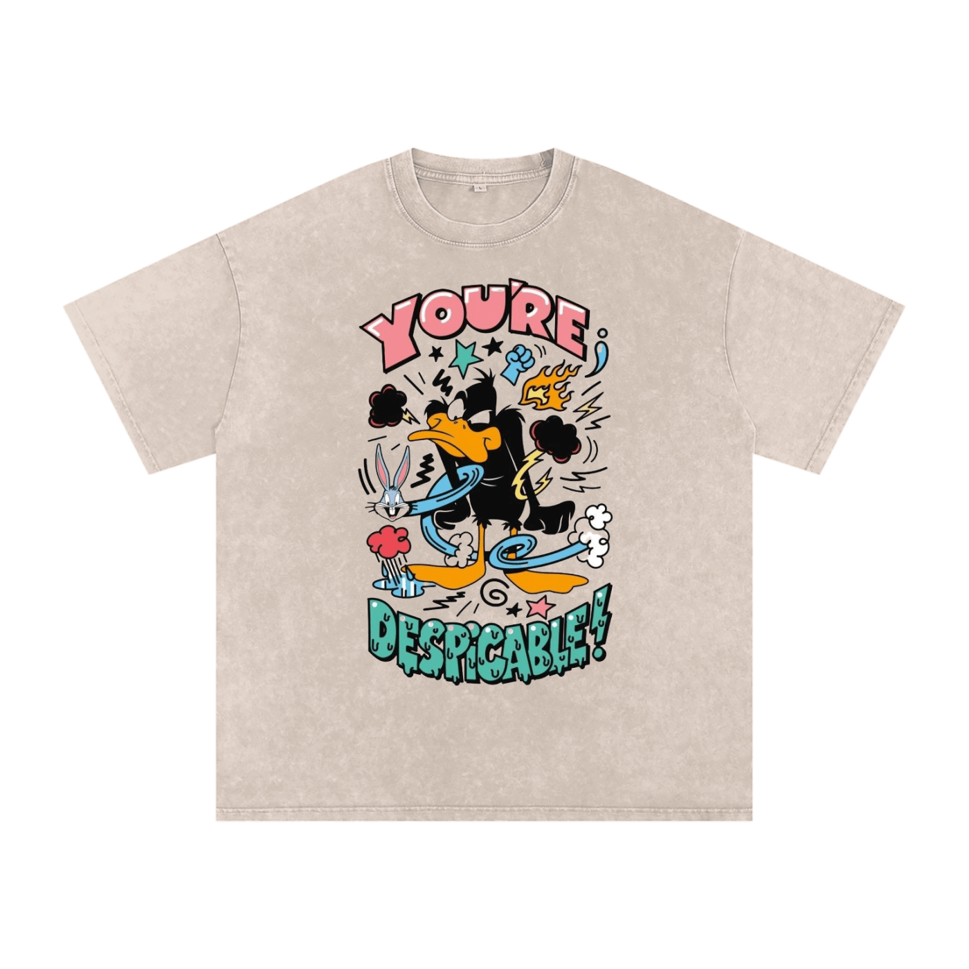 Snow Washed Oversized Cotton T-Shirt - One Spot Deals