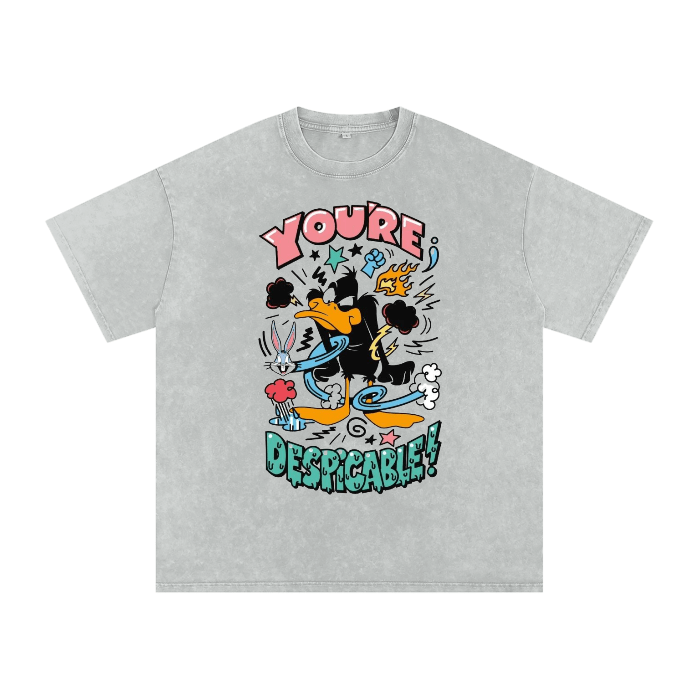 Snow Washed Oversized Cotton T-Shirt - One Spot Deals