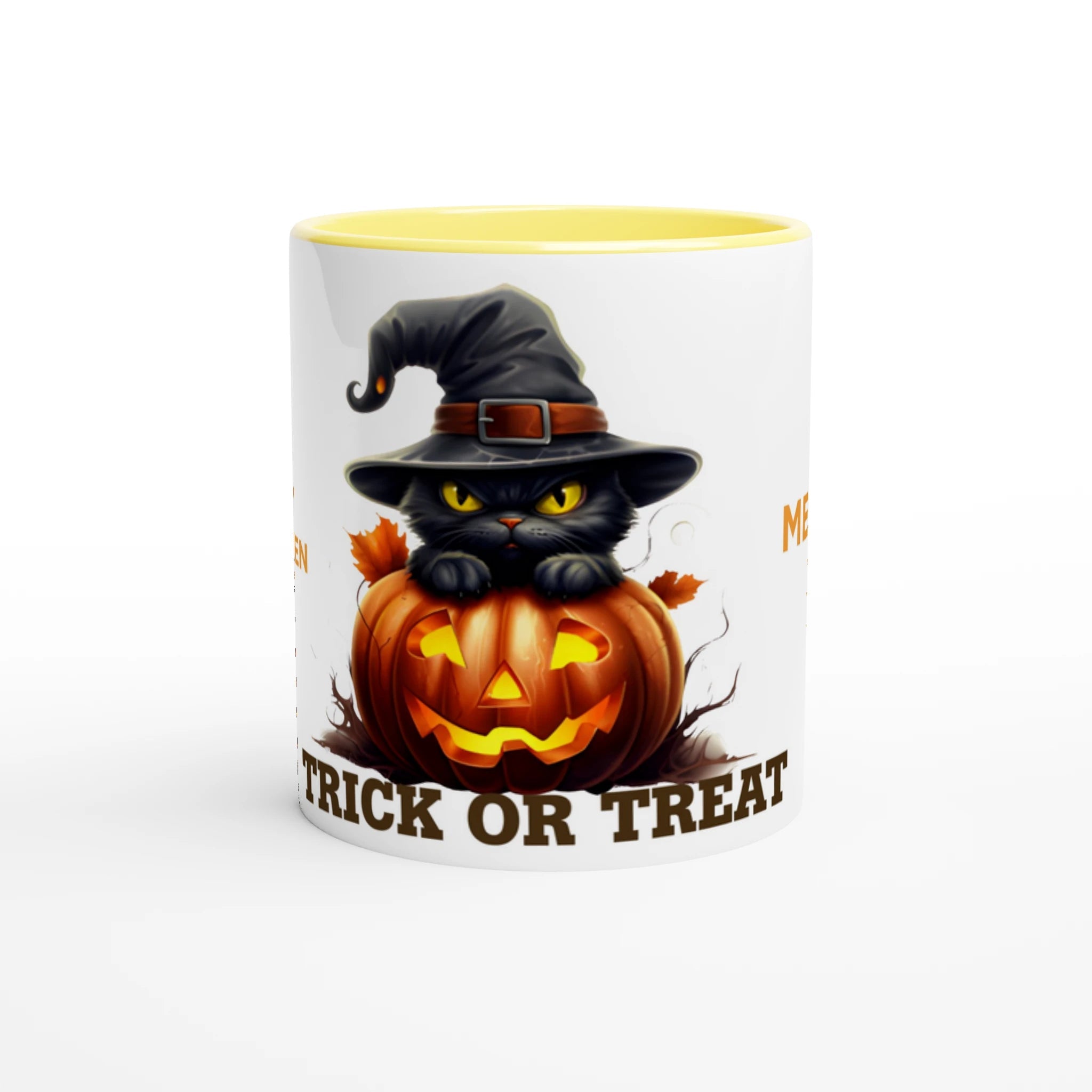 White 11oz Ceramic Mug with Color Inside Ceramic Yellow - One Spot Deals