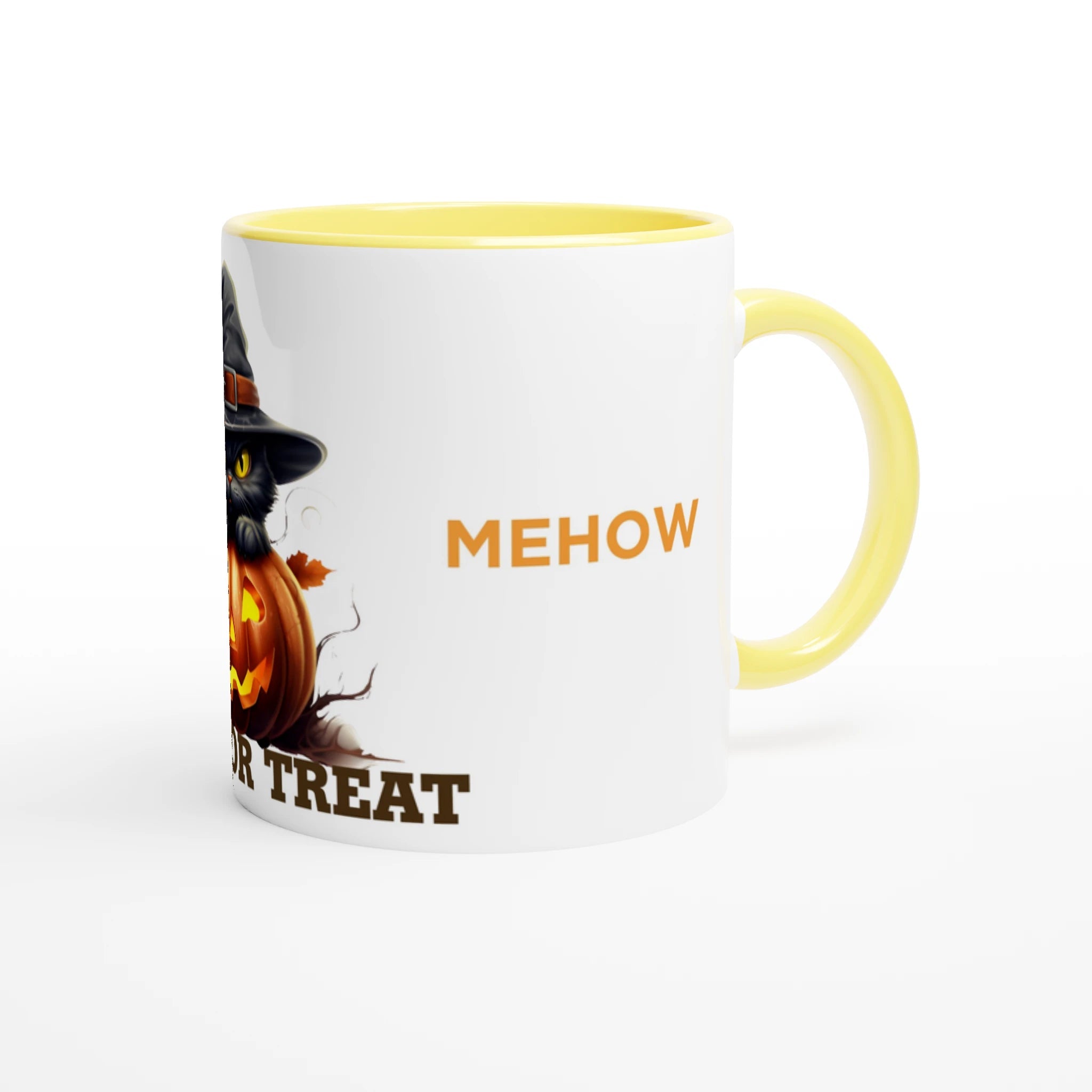 White 11oz Ceramic Mug with Color Inside Ceramic Yellow - One Spot Deals